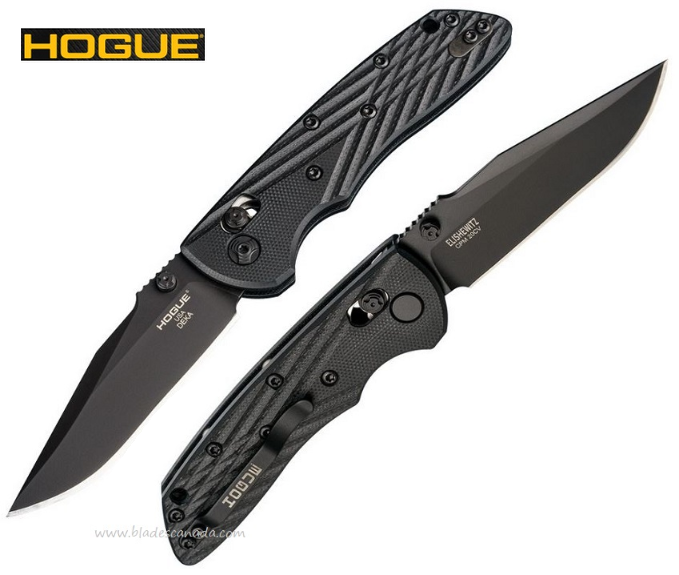 Hogue Deka ABLE Lock Folding Knife, 20CV Clip Point, G10 Black, 24276
